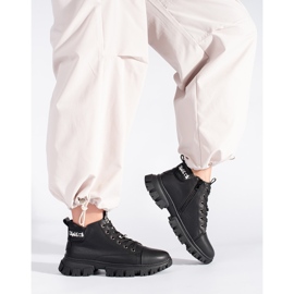 Botins pretos com atacadores de mulher Sergio Leone 1