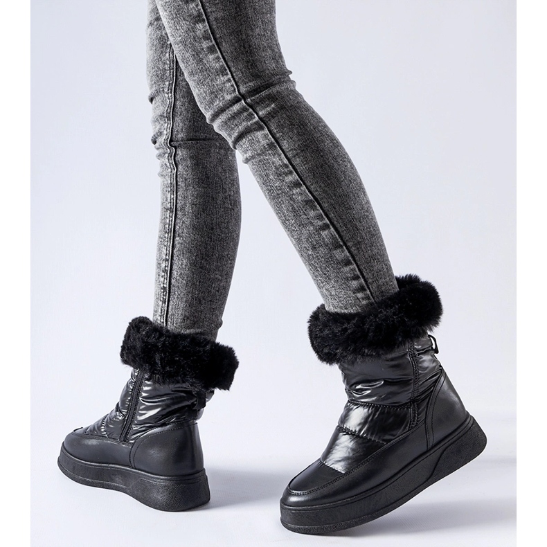 Botas de neve pretas com isolamento de pele Oliver preto 1