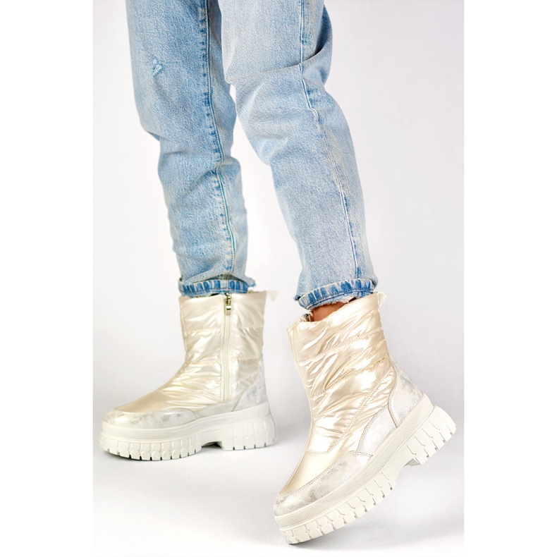 Botas femininas brancas para neve, botas de inverno com isolamento e zíper branco 1 Botas femininas brancas para neve, botas de inverno com isolamento e zíper branco 1