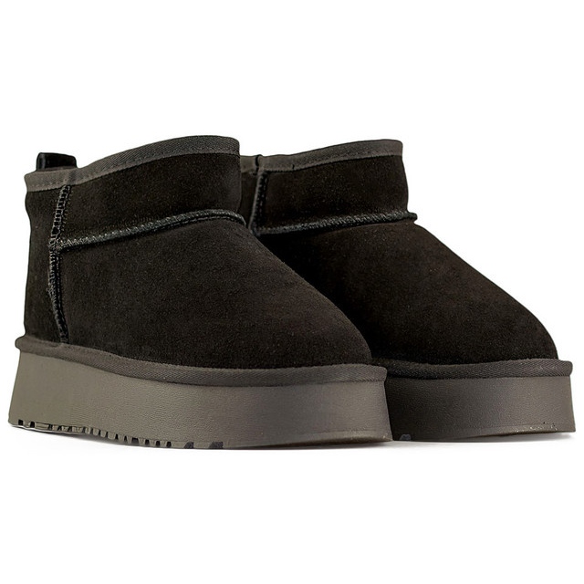 Botas femininas de couro preto para neve e botas de inverno bege feitas de couro natural 1