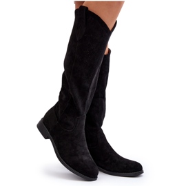 Botas femininas abertas pretas S.Barski HY66-132 preto 5