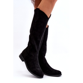 Botas femininas abertas pretas S.Barski HY66-132 preto 2