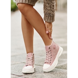 Tênis feminino isolado na plataforma Big Star OO274071 rosa 2