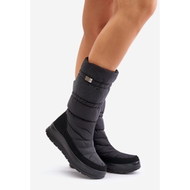 Botas de neve femininas com decoração Progress PROGJ-24-147 pretas preto 1