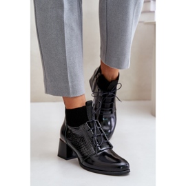 Zazoo 60503 Botas de couro de salto alto, quentes, pretas preto 2