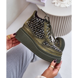 Botas de couro com plataforma e cunha Maciejka 06759-09 Verde 1