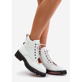 Botas femininas de couro com zíper Artiker 55C0515 brancas branco 1