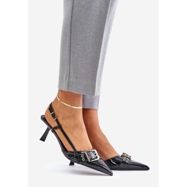 Salto agulha Zeisia preto com fivela 1 Salto agulha Zeisia preto com fivela 1