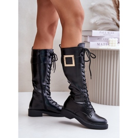 Botas isoladas pretas Linnealisa com fivela decorativa preto 2 Botas isoladas pretas Linnealisa com fivela decorativa preto 2