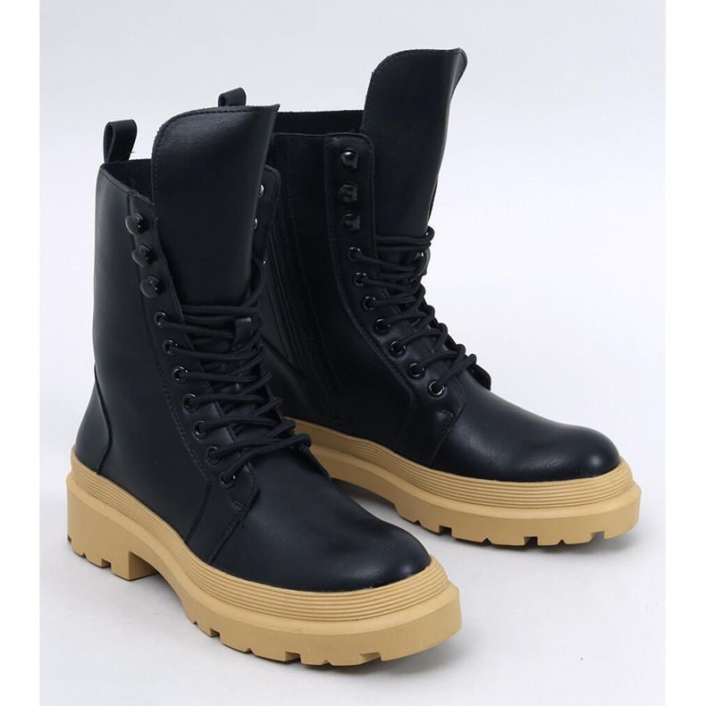 Botins Kinchs NERO/GIALLO com cadarço e protetor preto 1