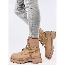 Botas com cadarço Lohan Apricot bege 2 Botas com cadarço Lohan Apricot bege 2