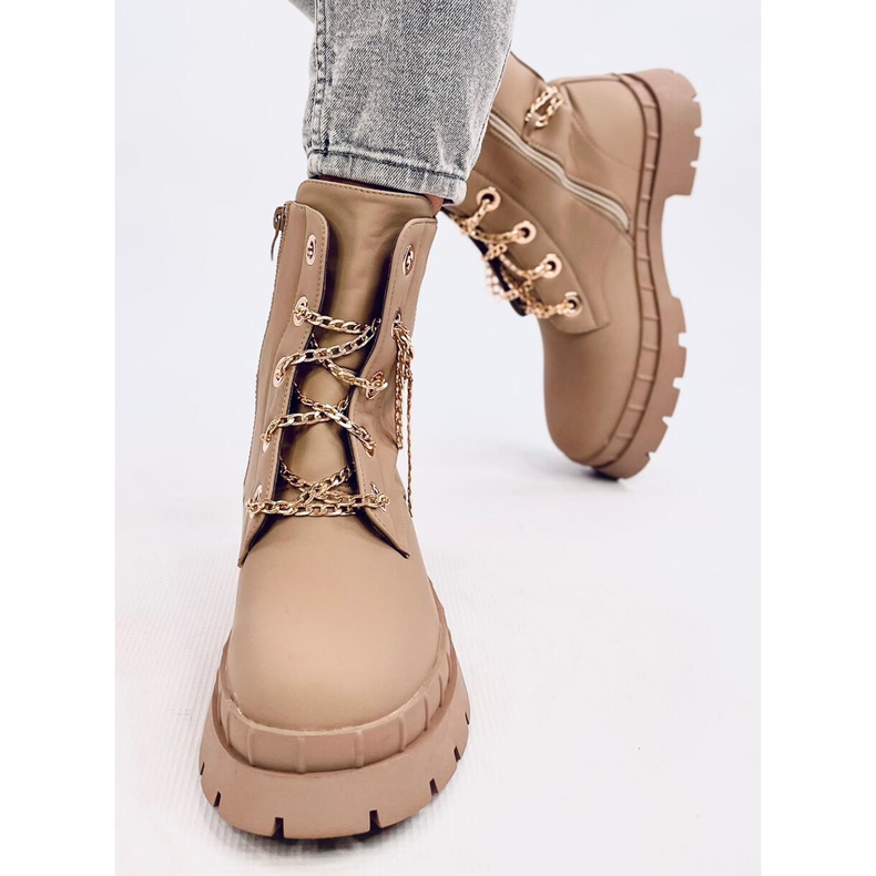 Botas com cadarço Lohan Apricot bege 1 Botas com cadarço Lohan Apricot bege 1