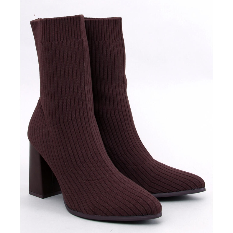 Bota meia de salto alto Krystal Brown marrom 1