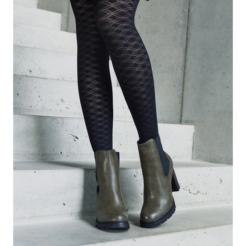 Botins verdes em couro ecológico Motena 2