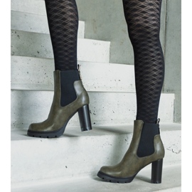 Botins verdes em couro ecológico Motena 1