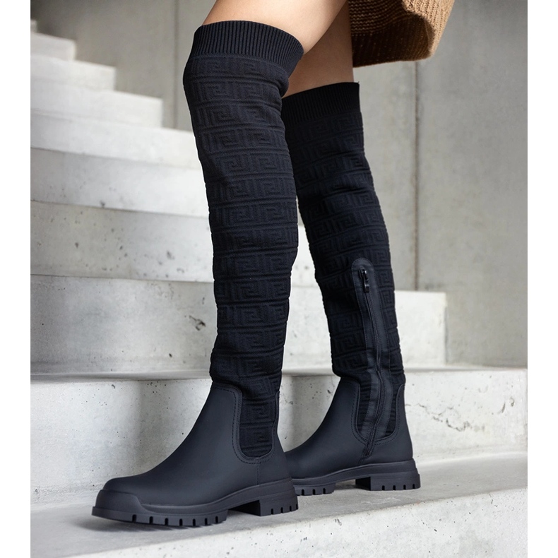 Botas de tecido preto com acabamento fosco Scarlett 1