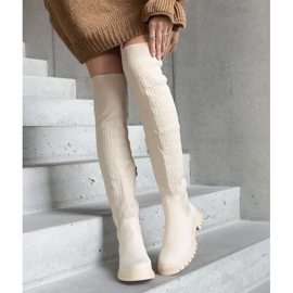 Botas de tecido bege com acabamento fosco Scarlett 2