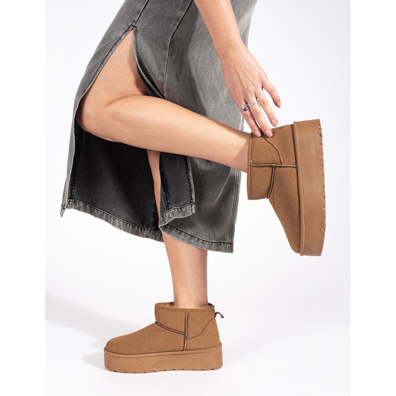 Seastar Botas de neve femininas com isolamento bege e plataforma 1