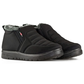 Botas de inverno isoladas, botas pretas de neve de inverno com elástico preto 1