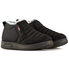 Botas de neve de inverno baixas, pretas e isoladas, botins femininos preto 1