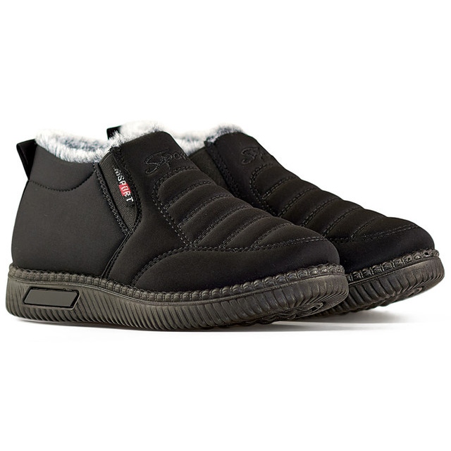 Botas de neve de inverno baixas, pretas e isoladas, botins femininos preto 1