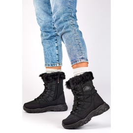 Botas de neve altas e isoladas, calçados esportivos femininos de inverno, com isolamento espesso preto 1 Botas de neve altas e isoladas, calçados esportivos femininos de inverno, com isolamento espesso preto 1