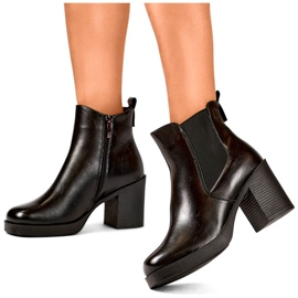 Botins femininos pretos, botins pretos clássicos em couro ecológico, sapatos de inverno com isolamento 2