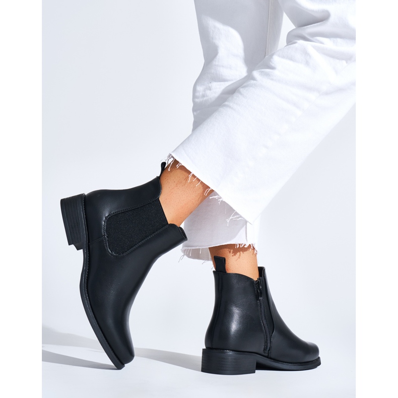 Botas Chelsea pretas femininas preto 1