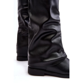 Botas femininas rasteiras com cano franzido, Tercella preta preto 4 Botas femininas rasteiras com cano franzido, Tercella preta preto 4