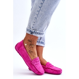 Confly Mocassins femininos em camurça ecológica, rosa 3