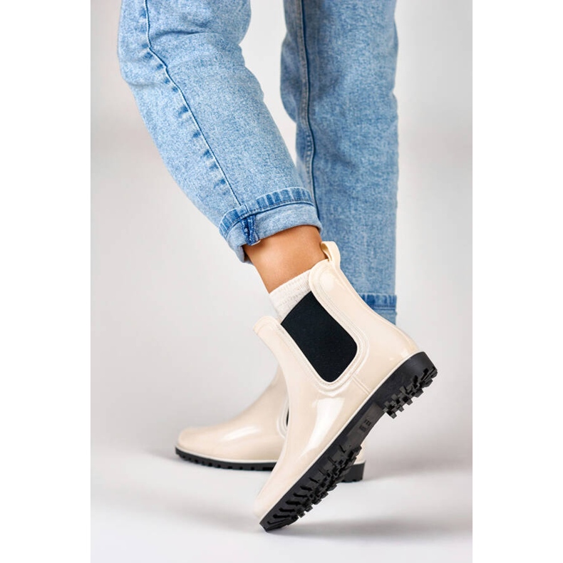 Botas Chelsea femininas, bege, DC21BE 2 Botas Chelsea femininas, bege, DC21BE 2