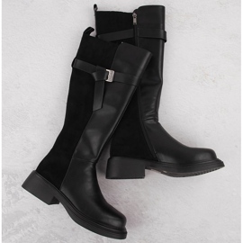 Filippo DKZ6404 botas femininas de couro preto 1