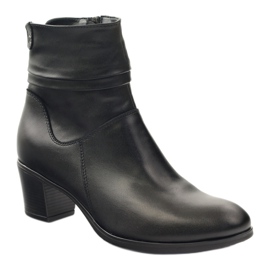 Gregors Botas de couro femininas isoladas com lã 614 preto 1
