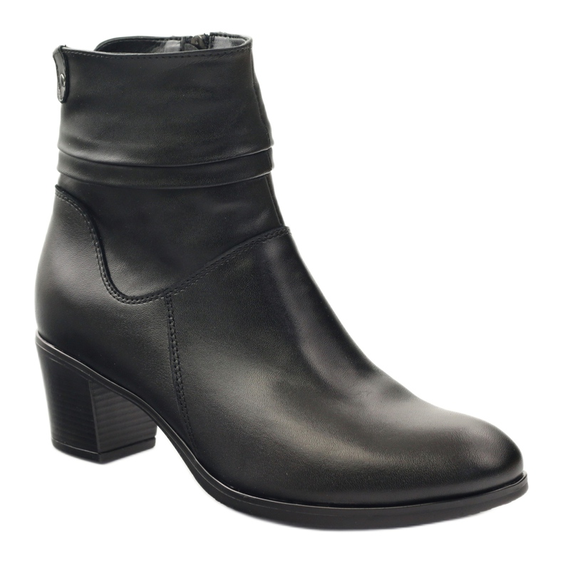 Gregors Botas de couro femininas isoladas com lã 614 preto 1