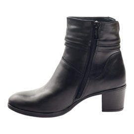 Gregors Botas de couro femininas isoladas com lã 614 preto 2