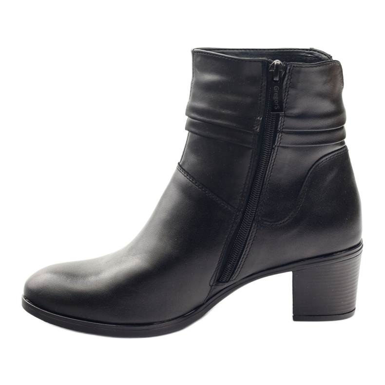 Gregors Botas de couro femininas isoladas com lã 614 preto 2