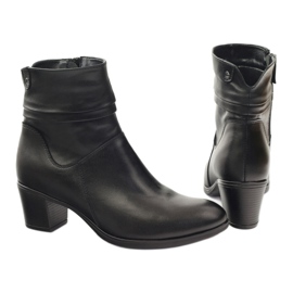 Gregors Botas de couro femininas isoladas com lã 614 preto 3