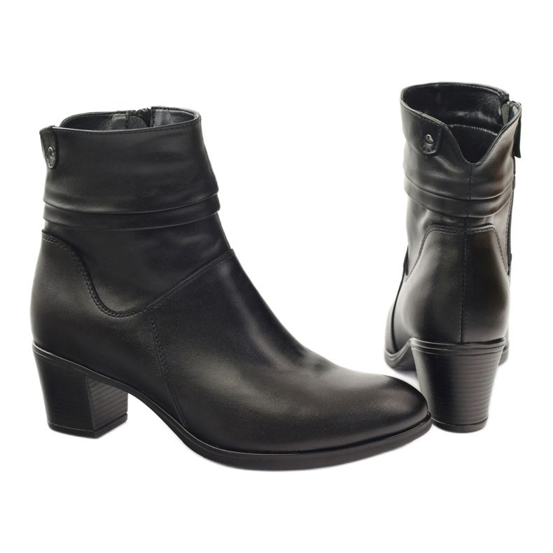 Gregors Botas de couro femininas isoladas com lã 614 preto 3