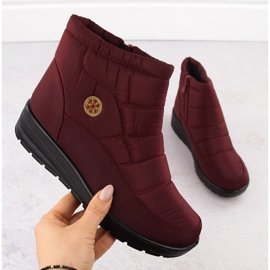 Botas femininas de neve com cunha bordô News 5029 vermelho 1