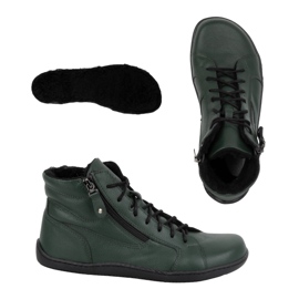 Olivier Sapatos femininos de couro de inverno descalços 1261 verdes 1