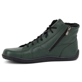 Olivier Sapatos femininos de couro de inverno descalços 1261 verdes 2