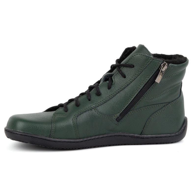 Olivier Sapatos femininos de couro de inverno descalços 1261 verdes 2