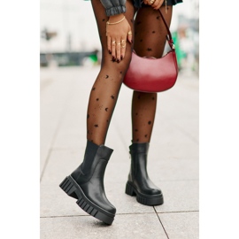 Botas Chelsea isoladas com zíper S.Barski HY42-975 pretas preto 1