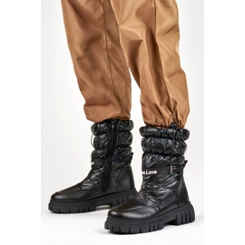 Botas femininas de neve com sola grossa, pretas OH-29B preto 1