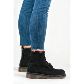 Botas femininas de camurça preta de camurça H1080B preto 2
