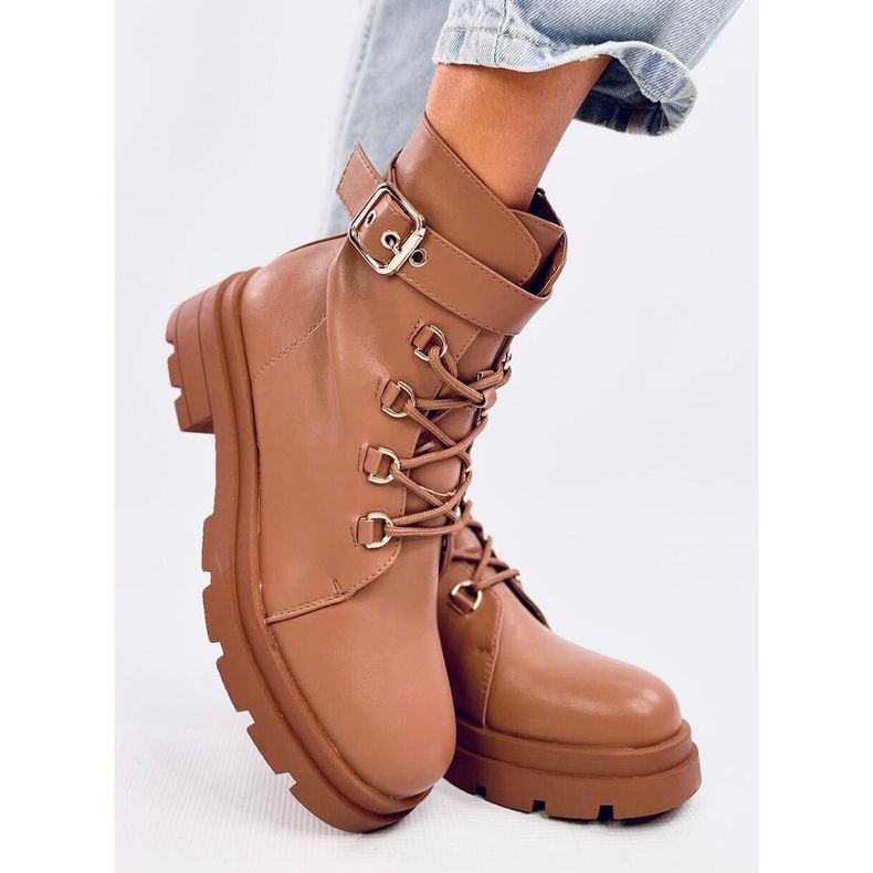 Botas militares Pomona Camel castanho 2 Botas militares Pomona Camel castanho 2