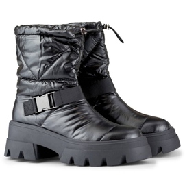 Botas femininas de neve com sola grossa, pretas JH21-22B preto 2 Botas femininas de neve com sola grossa, pretas JH21-22B preto 2