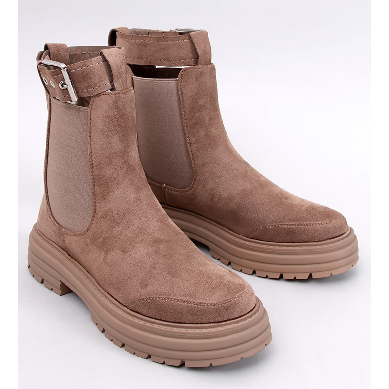 Botas Chelsea femininas Carls Khaki marrom 1