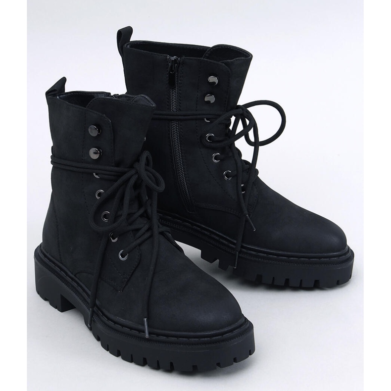 Botins com atacadores e protetor Simmo Black preto 1