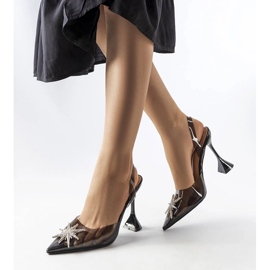 Bombas Huette pretas transparentes preto 1